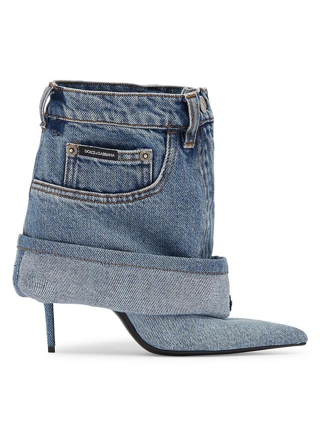 Denim Jean Stiletto Booties Product Image