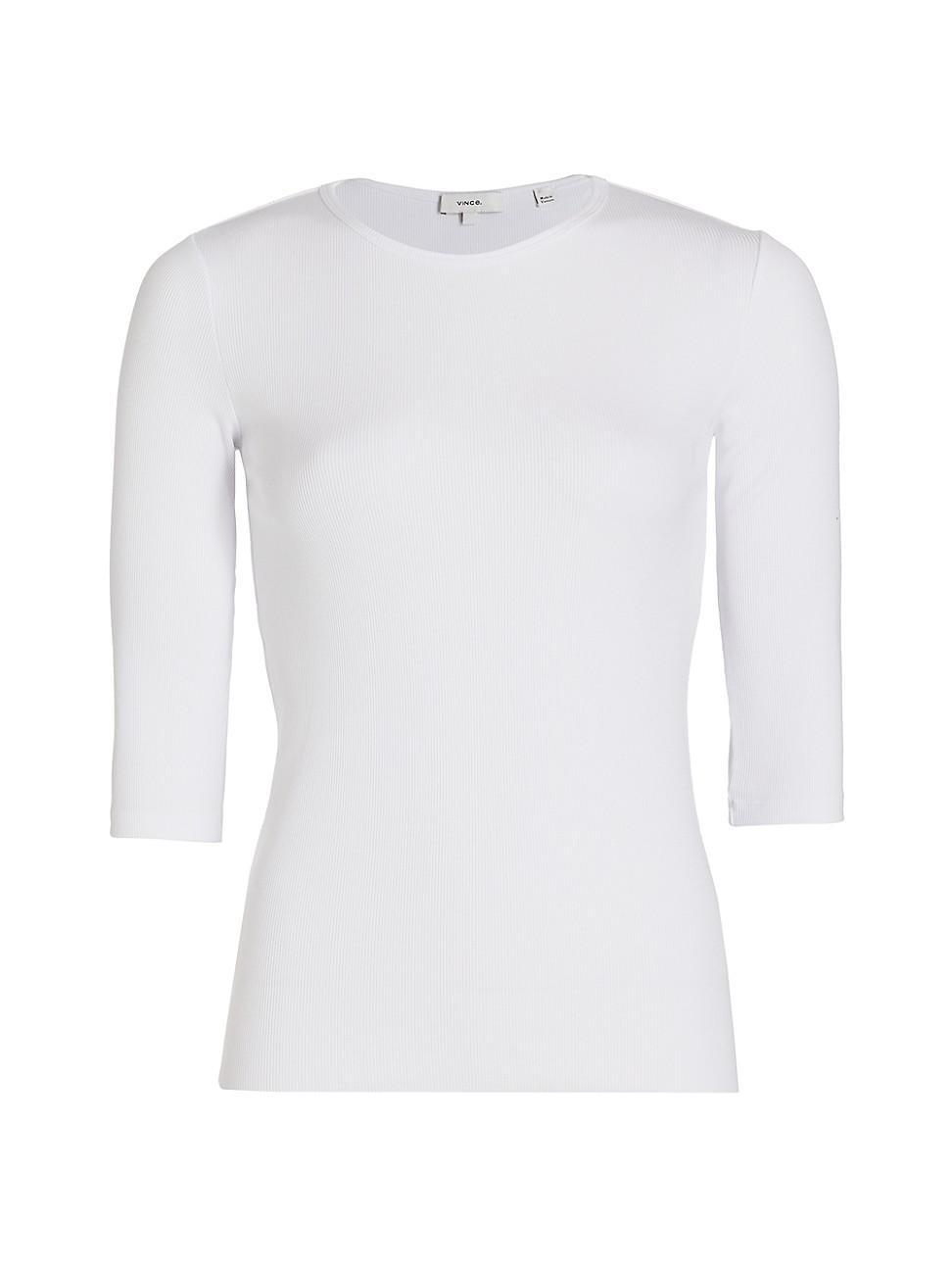 Womens Elbow Sleeve Crewneck Top Product Image