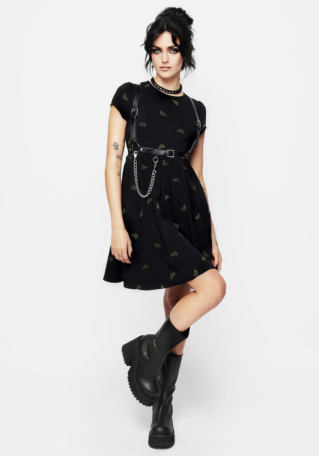 Osmunda Fern Embroidered Mini Skater Dress Product Image