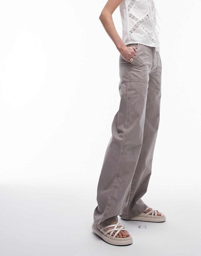 Topshop Tall low rise washed straight leg pants Product Image