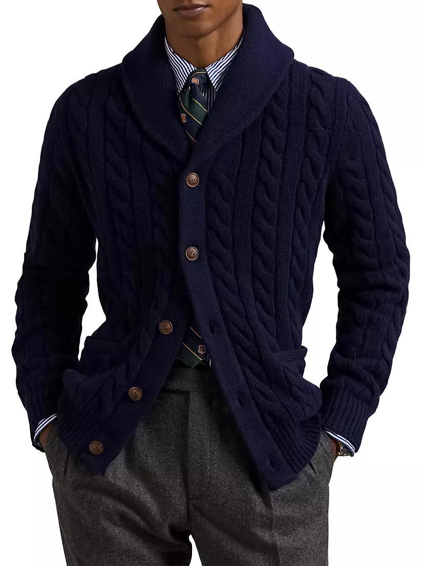 Wool & Cashmere Cable Cardigan Product Image