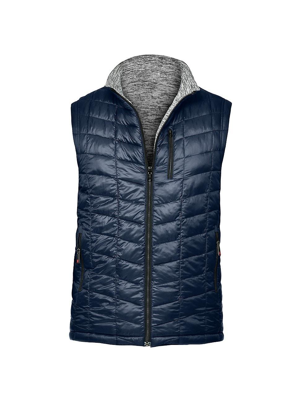 Mens Quilted Reversible Fleece Vest Product Image