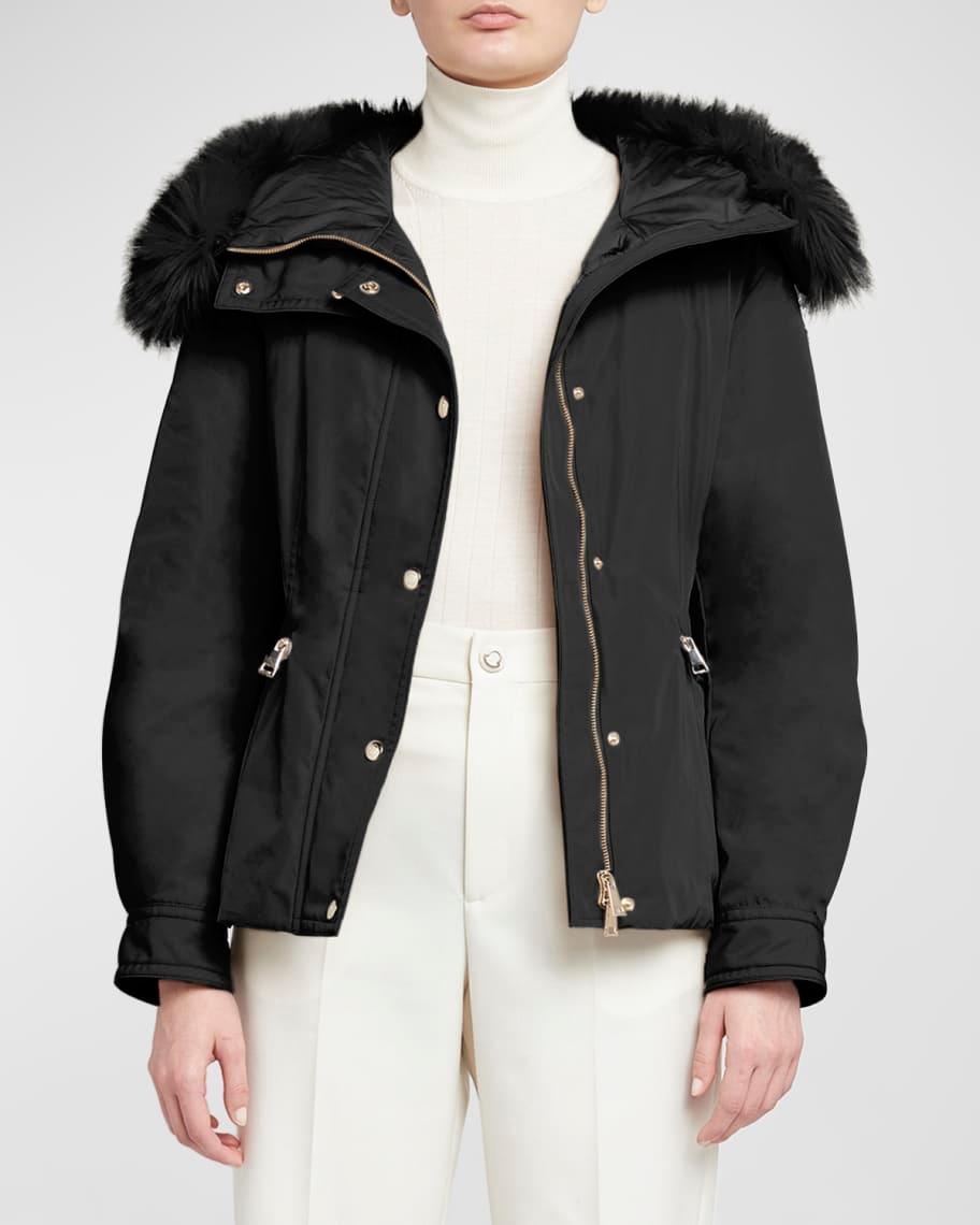 Bron Short Parka Jacket with Faux Fur Trim  Product Image