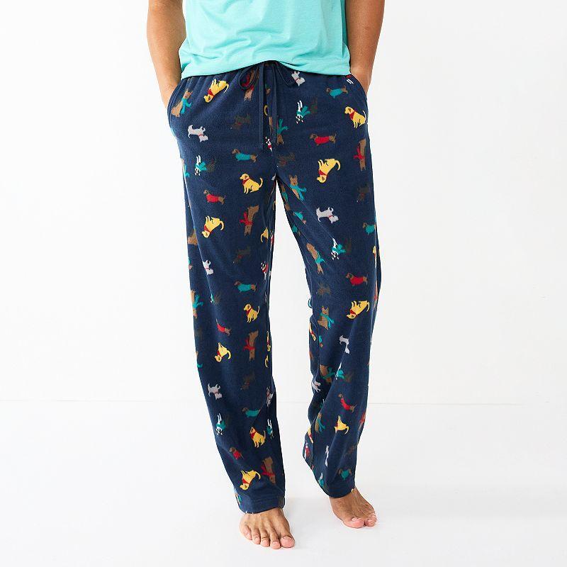 Mens Sonoma Goods For Life Microfleece Pajama Pants Blue Dog Sweaters Product Image