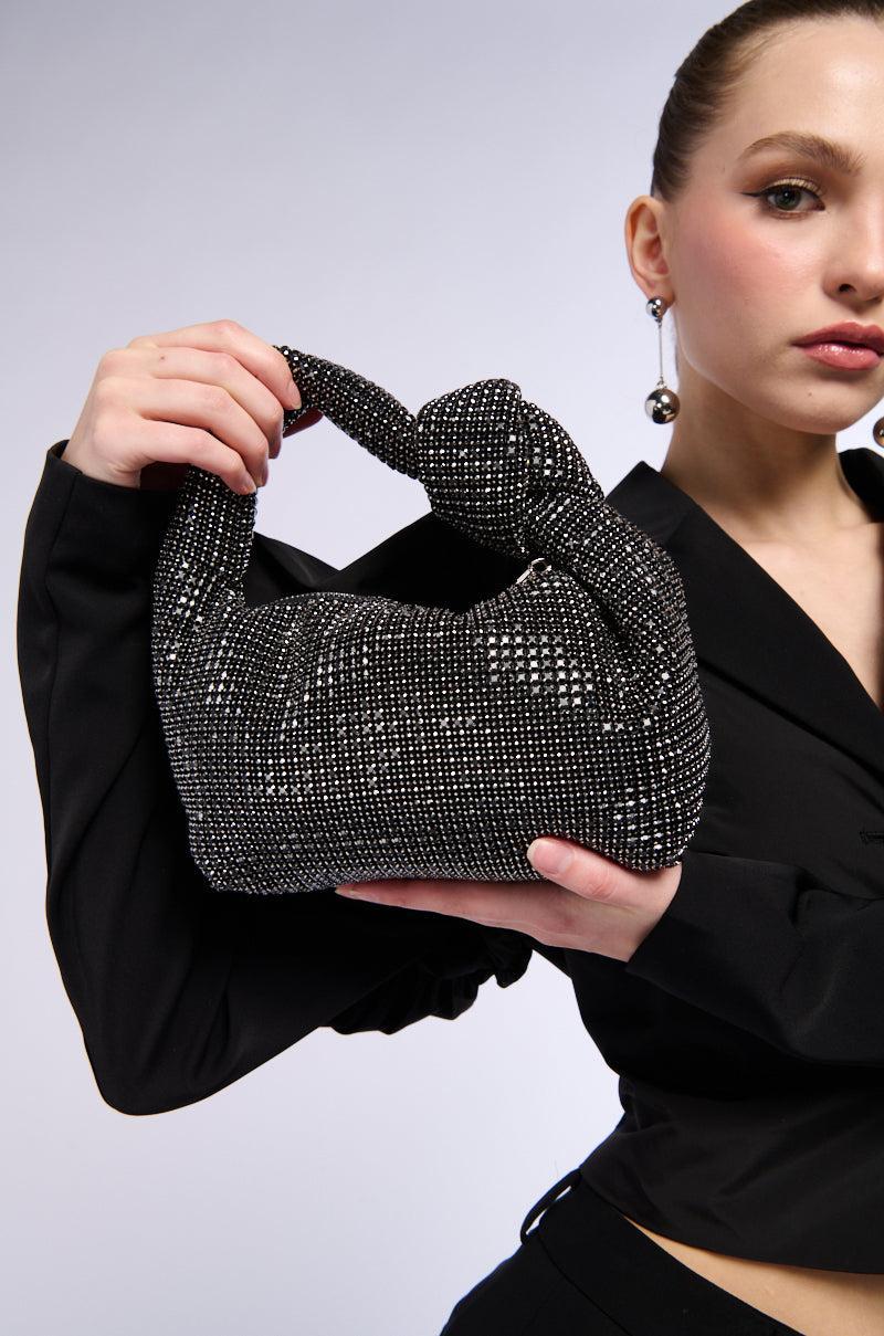 COME CLOSER RHINESTONE PURSE IN BLACK Product Image