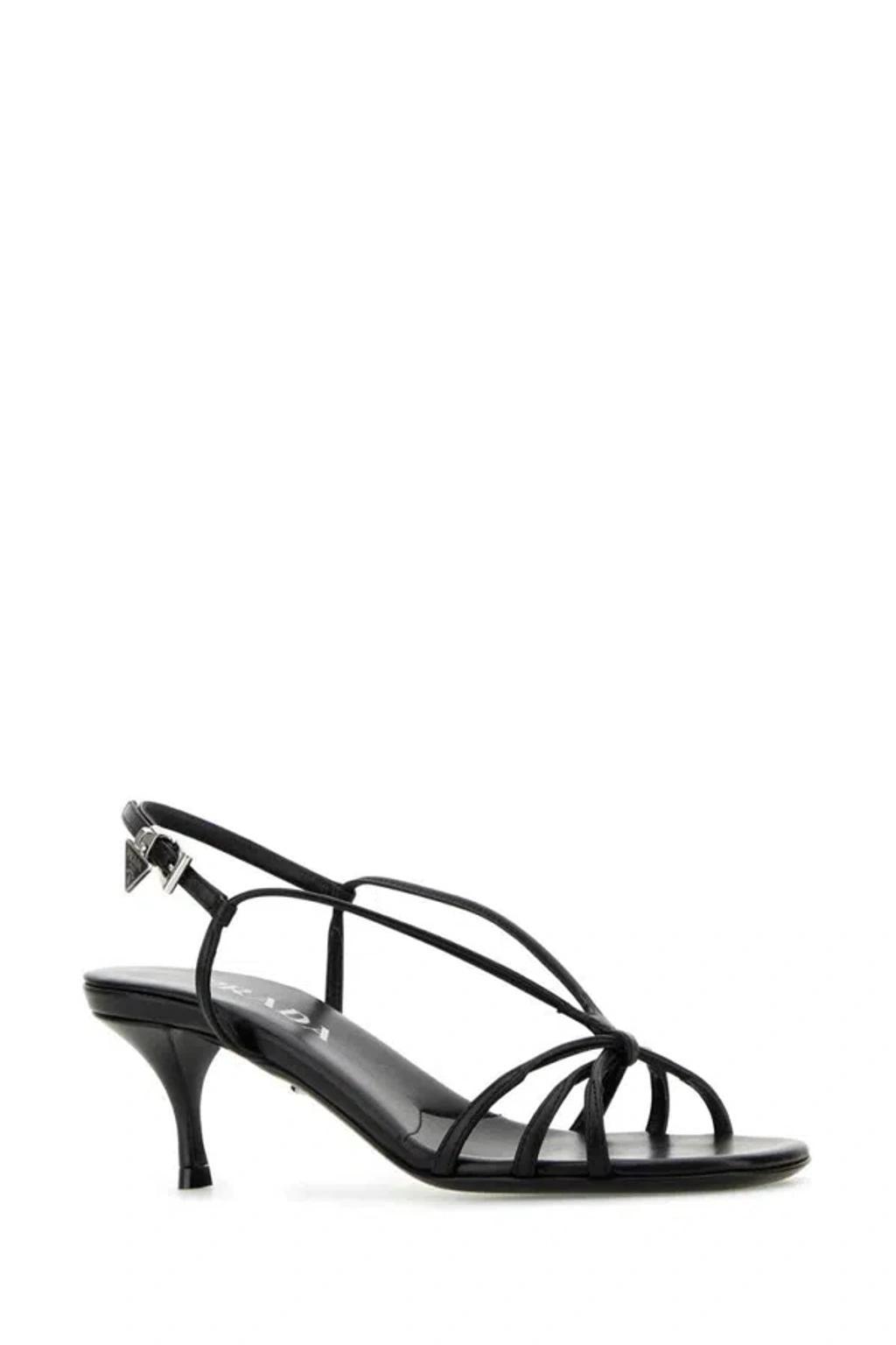 PRADA Black Leather Heels Product Image