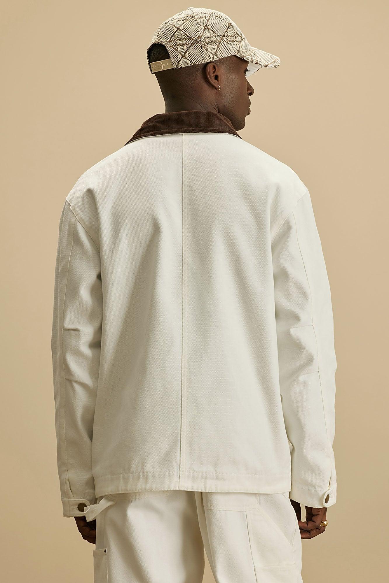 Alexander Utility Canvas Chore Jacket - White Product Image