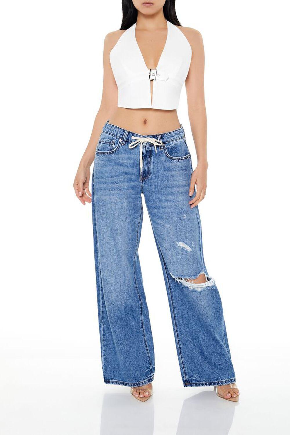 Distressed Drawstring Baggy Jeans | Forever 21 product image