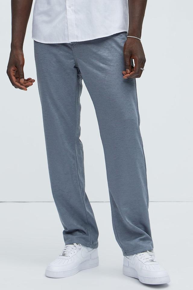 Blaze Textured Straight Pant - Grey Product Image