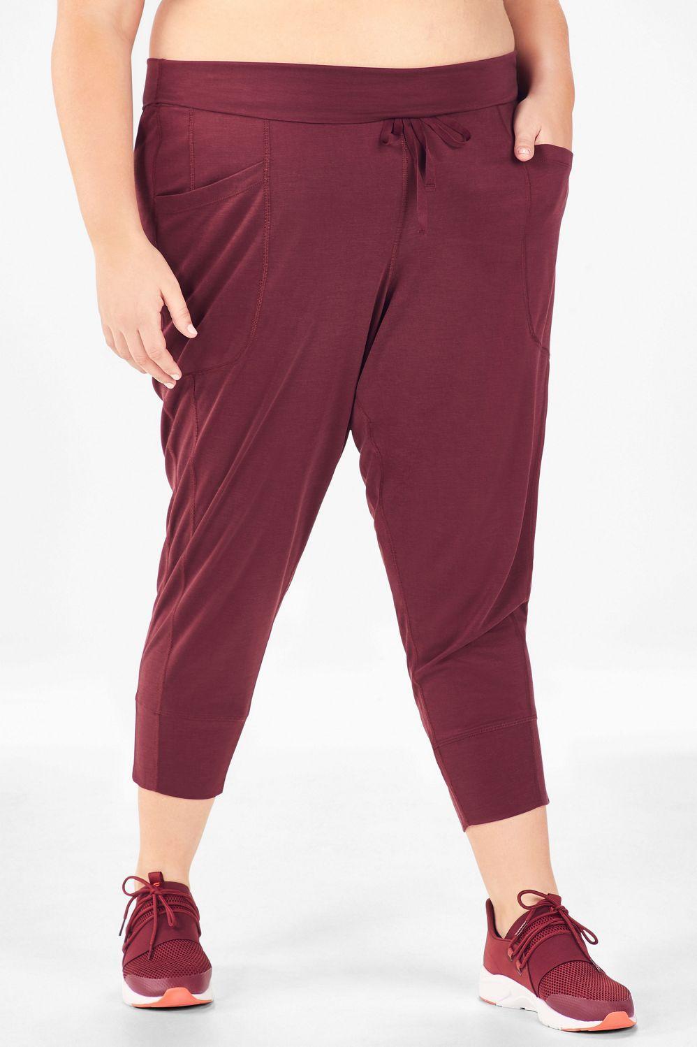 Fabletics Sleek Knit Drawstring Pant Womens purple plus Size 4X product image