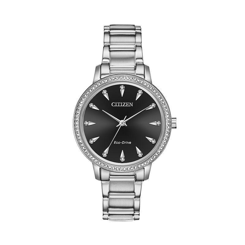 Citizen Eco Drive Ladies Silhouette Crystal Watch, Silver Product Image