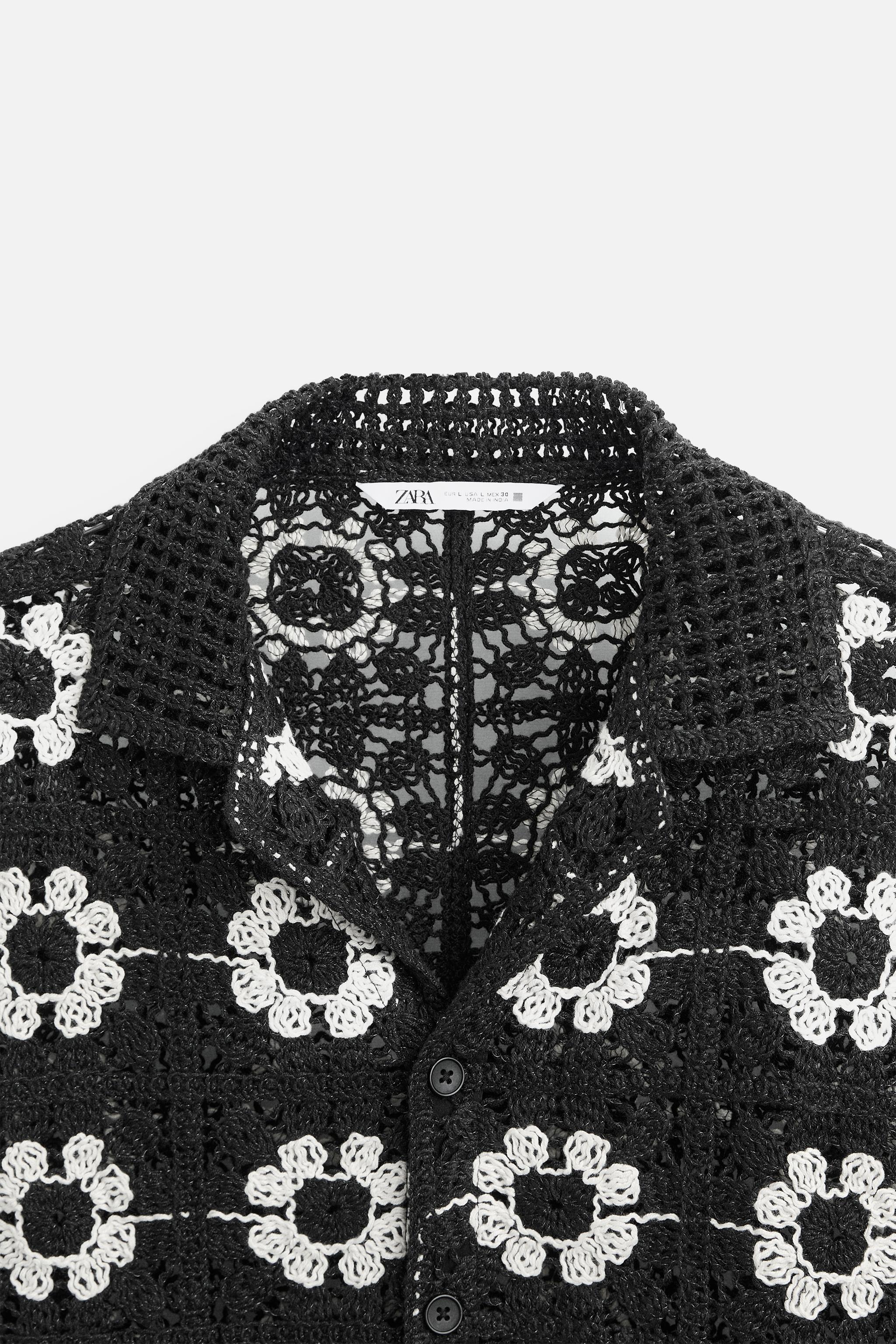 GEOMETRIC CROCHET SHIRT Product Image