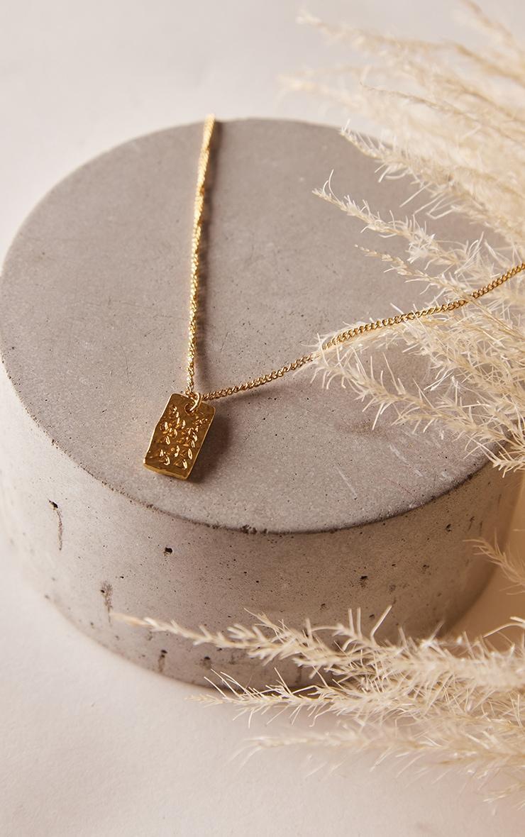 Real Gold Plated Dainty Hammered Pendant Necklace Product Image