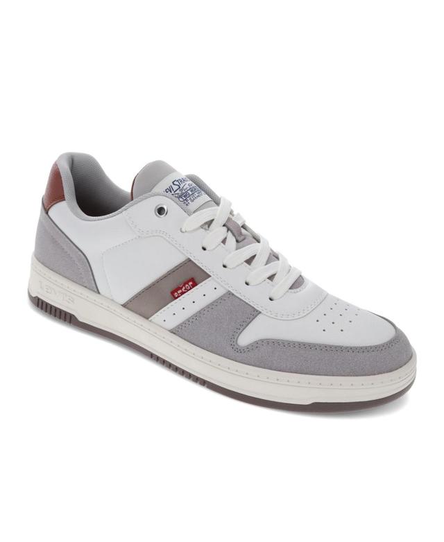 Levis Drive Mens Low-Top Sneakers White Cappuccino Brown Product Image