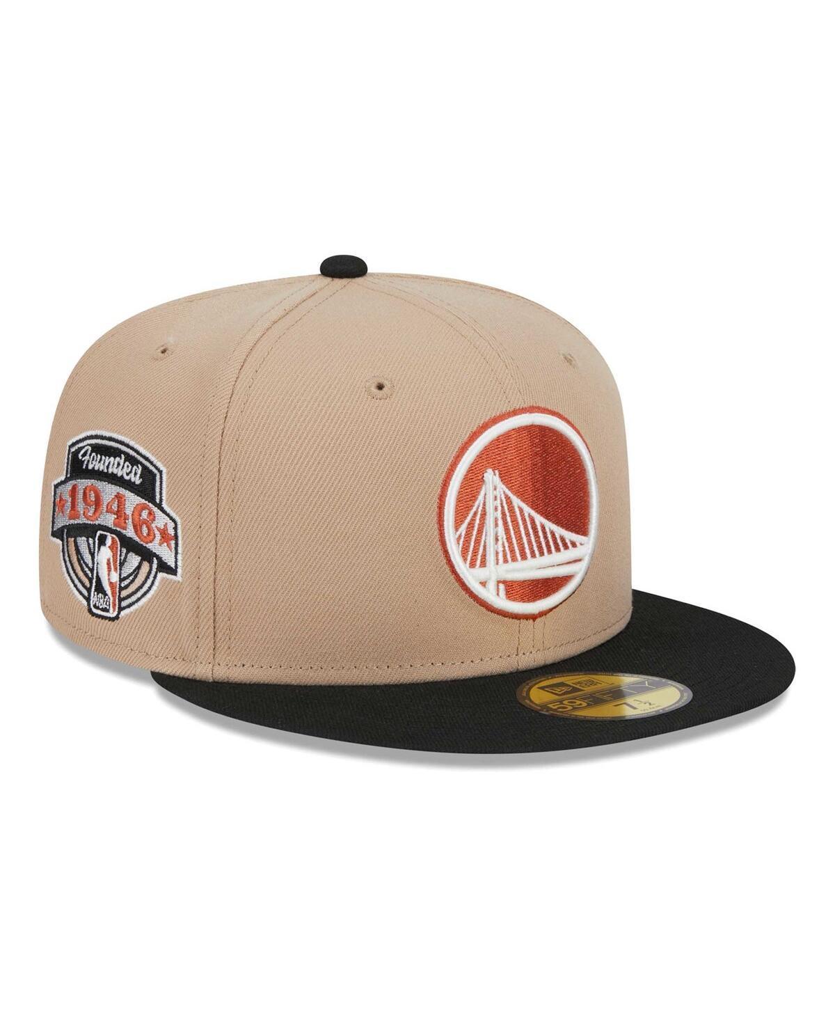 Mens New Era Tan/Black Burnt Orange Logo 2-Tone 59FIFTY Fitted Hat Product Image