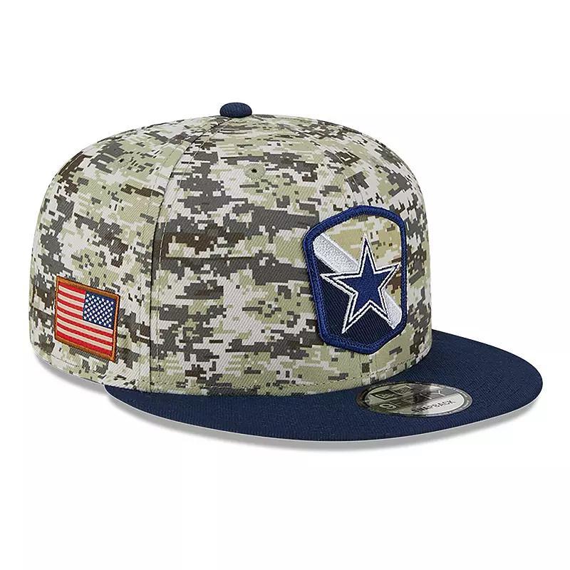 Mens New Era Camo/Navy Dallas Cowboys 2023 Salute To Service 9FIFTY Snapback Hat Product Image