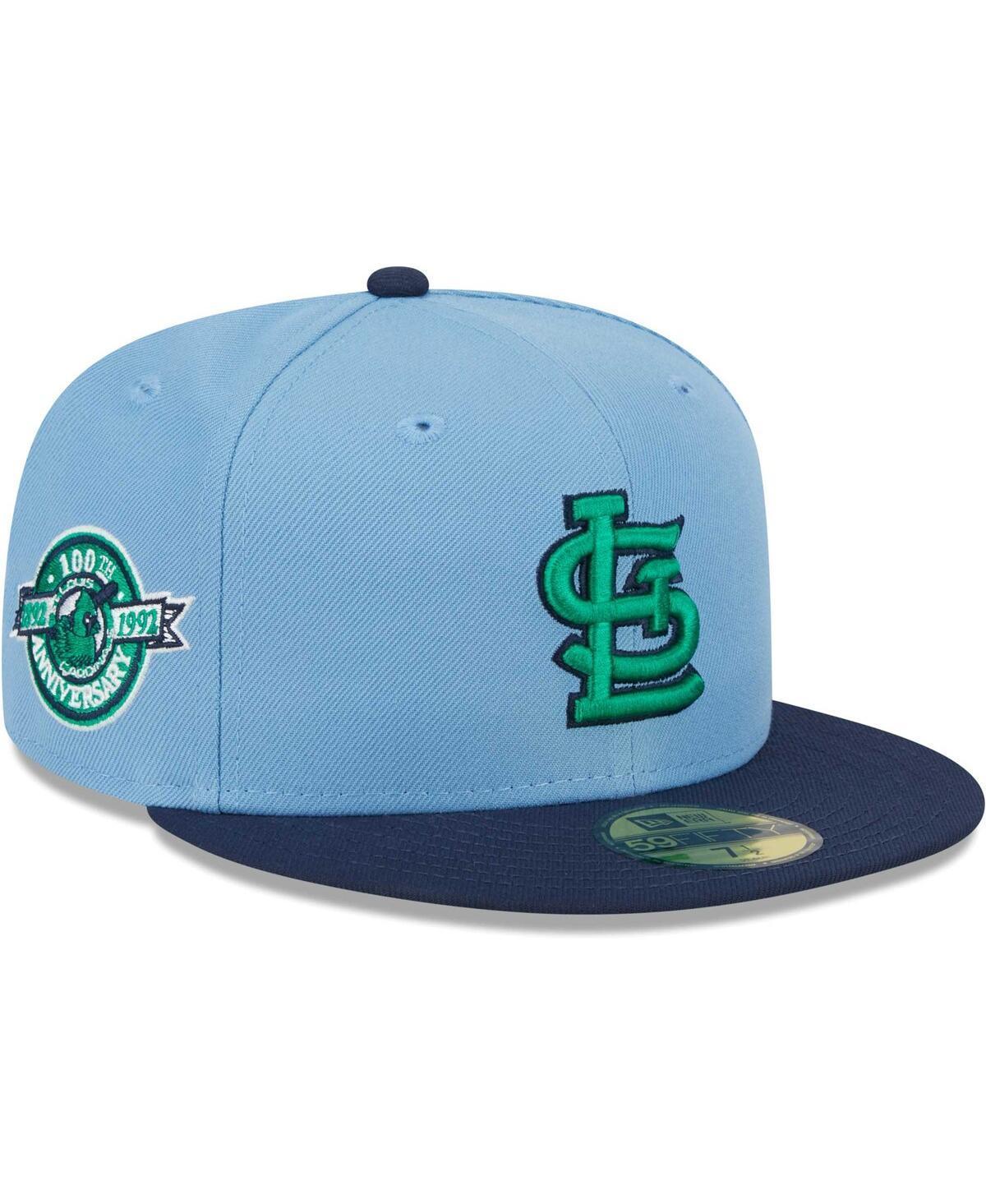 Mens New Era Light Blue St. Louis Cardinals Green Undervisor 59FIFTY Fitted Hat - Light Blue Product Image