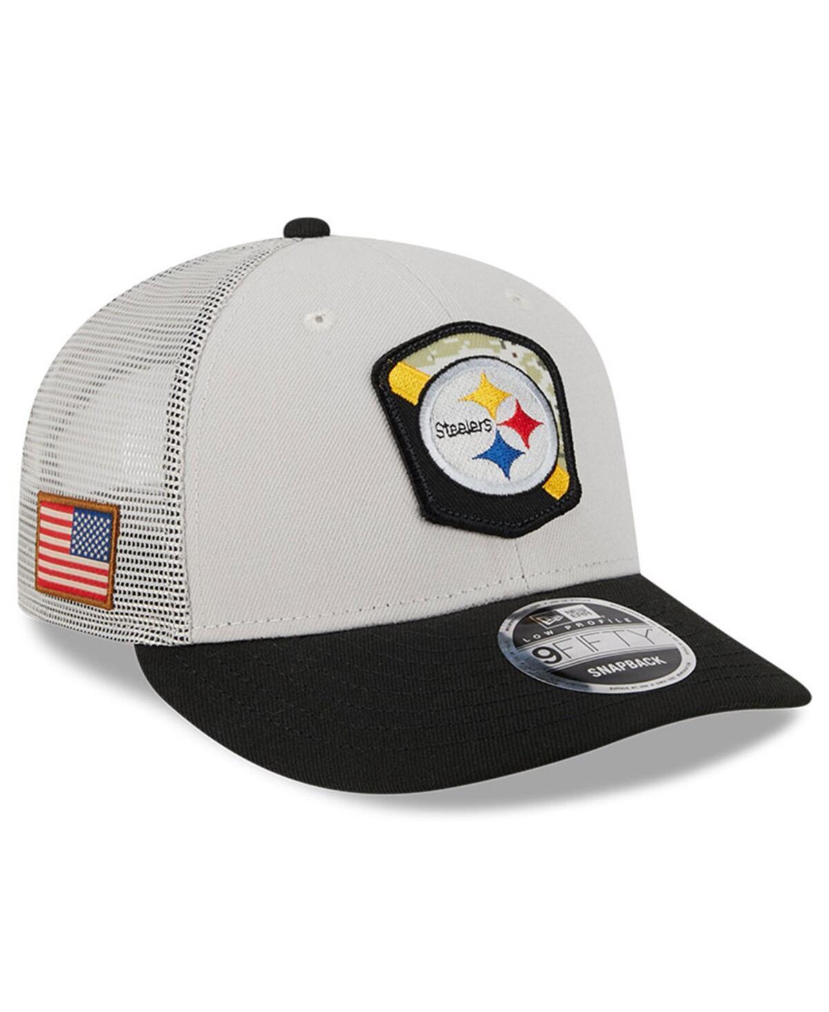 Mens New Era Stone Pittsburgh Steelers 2023 Salute To Service Low Profile 9FIFTY Snapback Hat - Stone Product Image