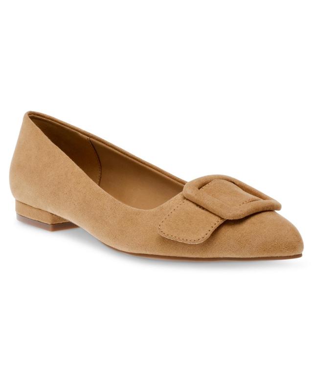 Anne Klein Womens Kalea Pointed Toe Buckle Flats Product Image