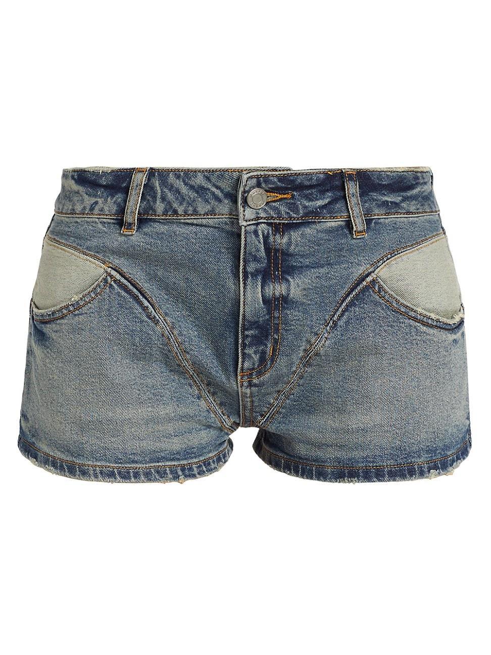 Womens Denim Low-Rise Shorts product image