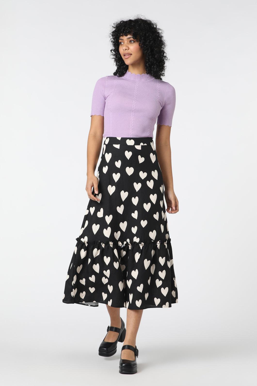 Love Hearts Midi Skirt Product Image