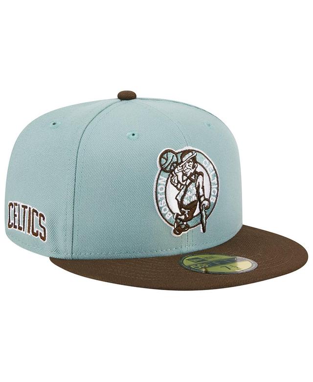 Mens New Era /Brown Boston Celtics Two-Tone 59FIFTY Fitted Hat Product Image