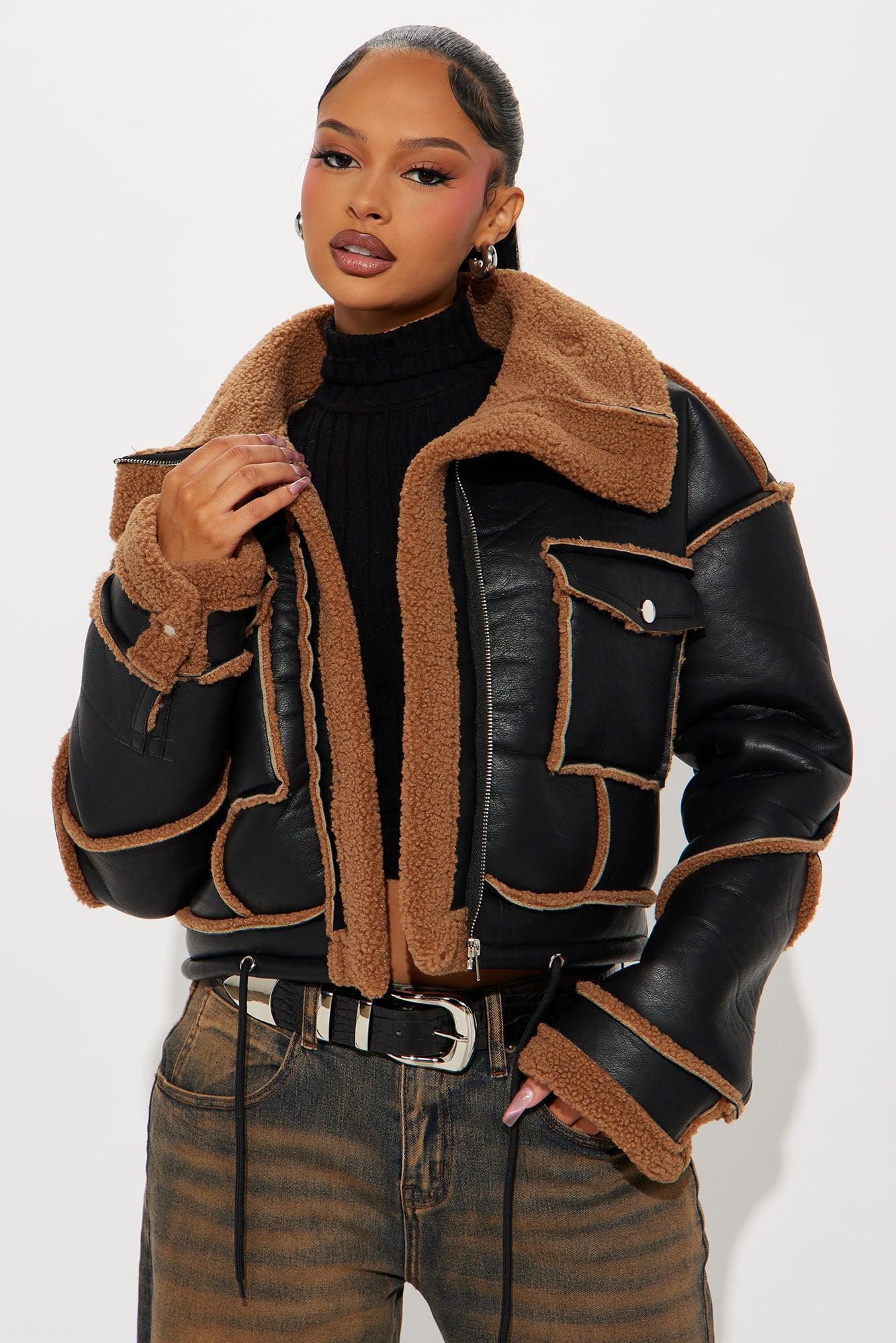 Out and About Shearling Jacket - Black Product Image