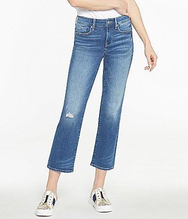 NYDJ Marilyn Ombre Print Straight Leg Denim Jeans Product Image