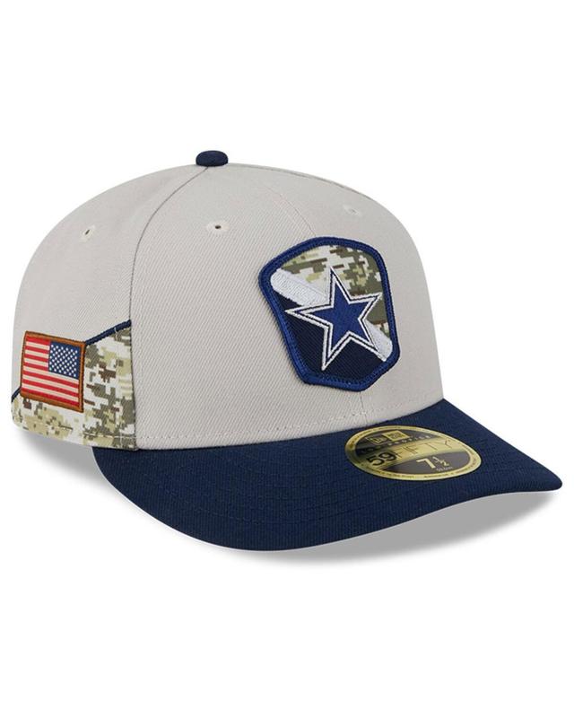 Mens New Era  Stone/Navy Dallas Cowboys 2023 Salute To Service Low Profile 59FIFTY Fitted Hat Product Image