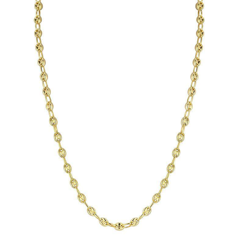 Sunkissed Sterling Sterling Silver Puff Mariner Chain Necklace, Womens Gold Tone Product Image