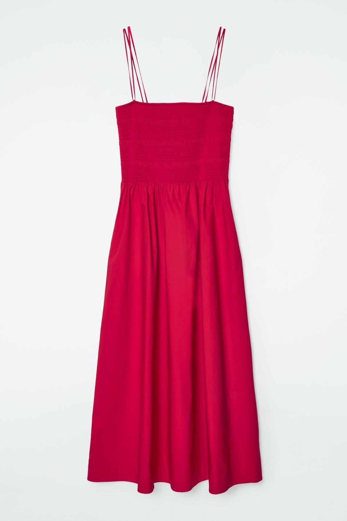 SHIRRED MIDI DRESS Product Image