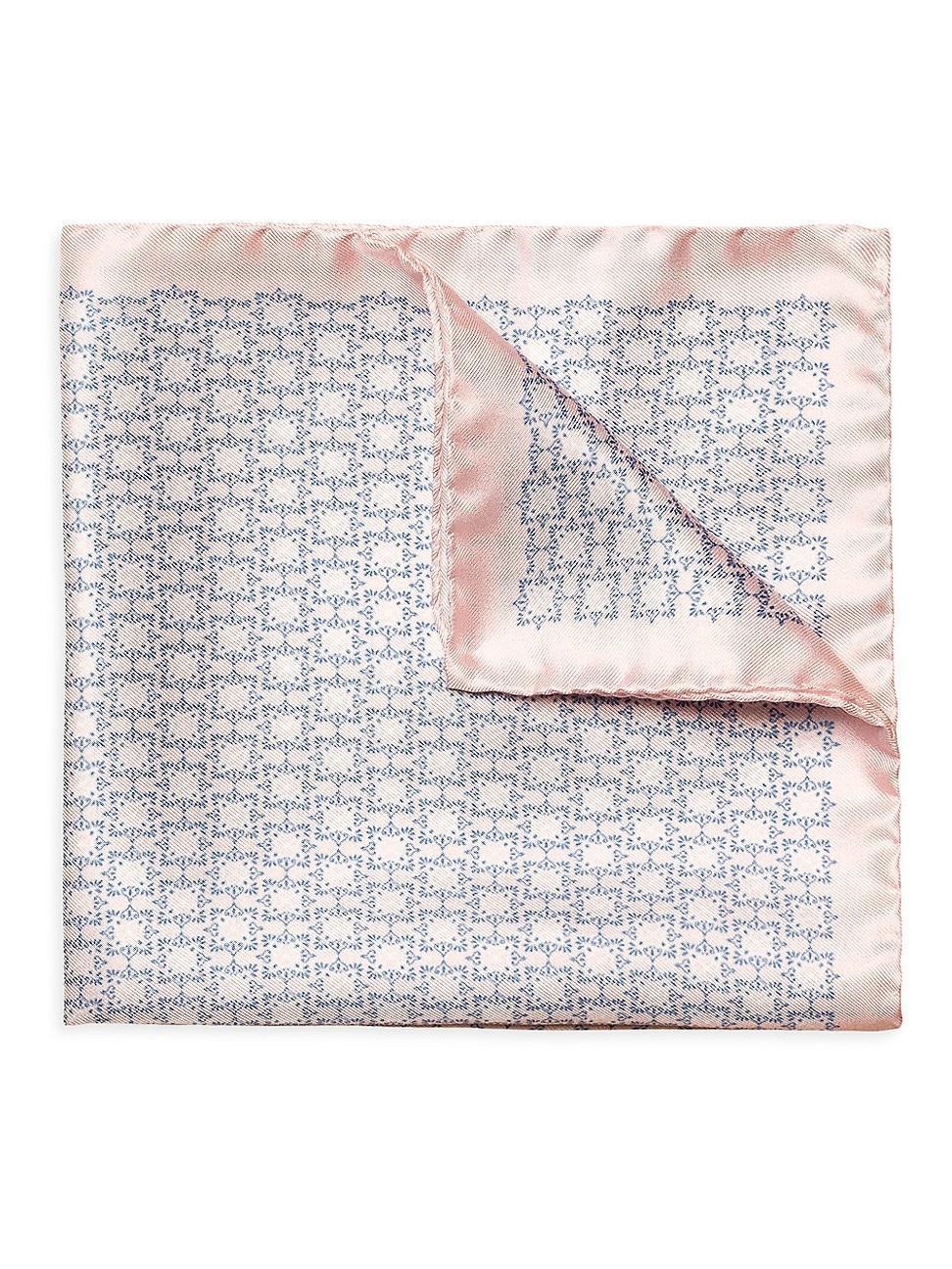 Men's Geometric-Print Silk Pocket Square Product Image