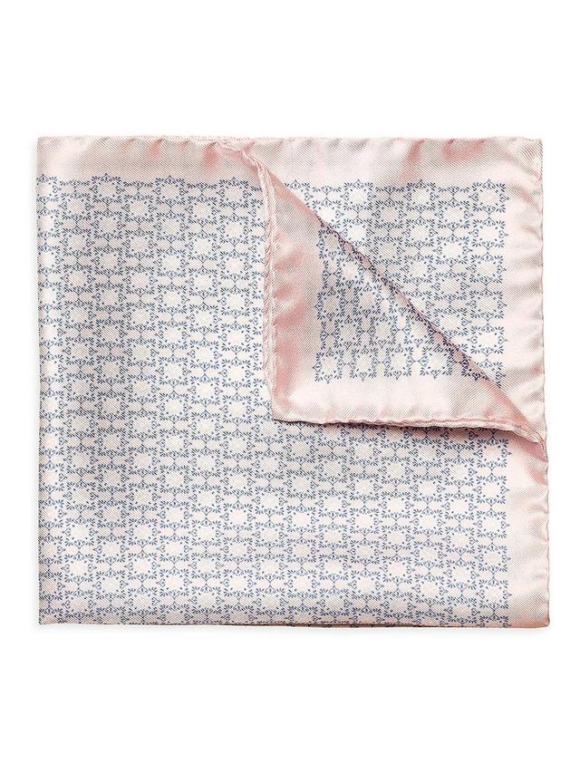 Men's Geometric-Print Silk Pocket Square Product Image