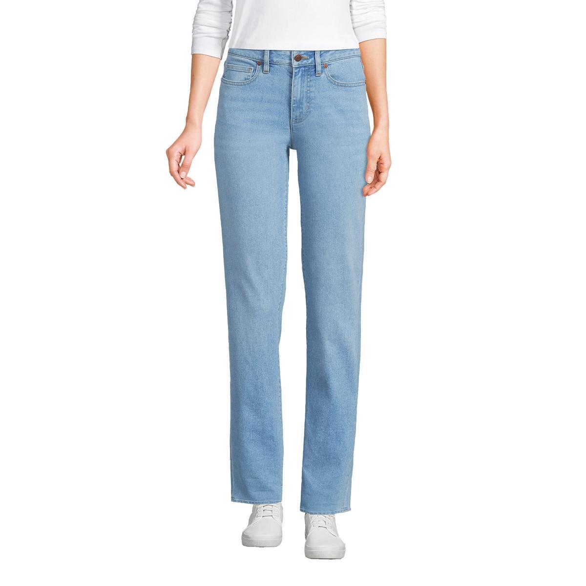 Lands End Petite Recover Mid Rise Boyfriend Blue Jeans Product Image