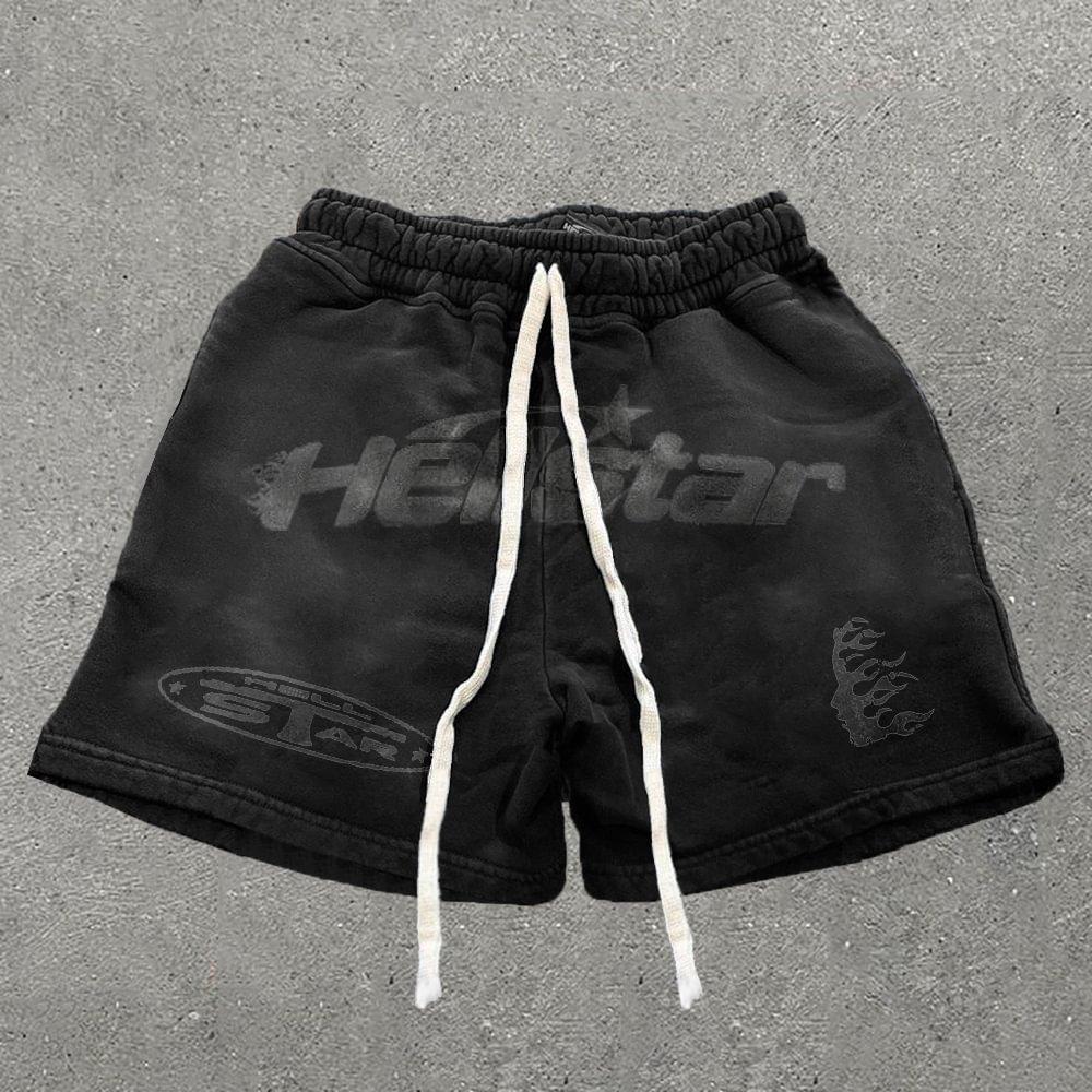 Vintage Hellstar Graphic Casual Drawstring Shorts Product Image