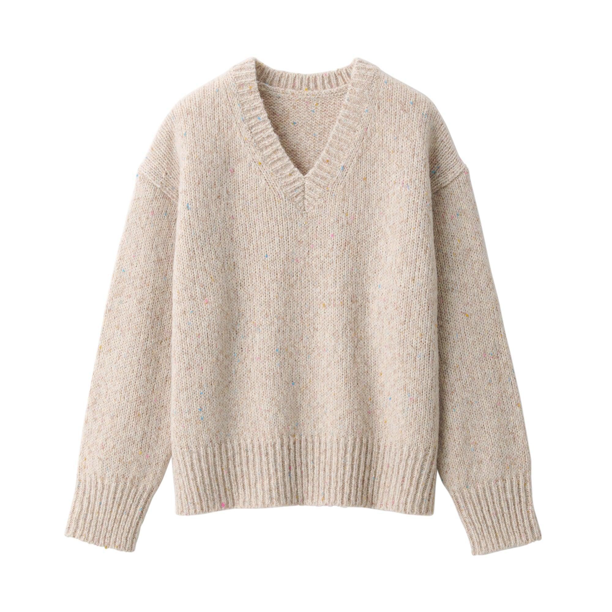 Women's Yak-Wool Mix V Neck Sweater Product Image