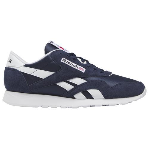 Reebok Mens Classic Leather Nylon - Shoes Vector Navy/White/White Product Image