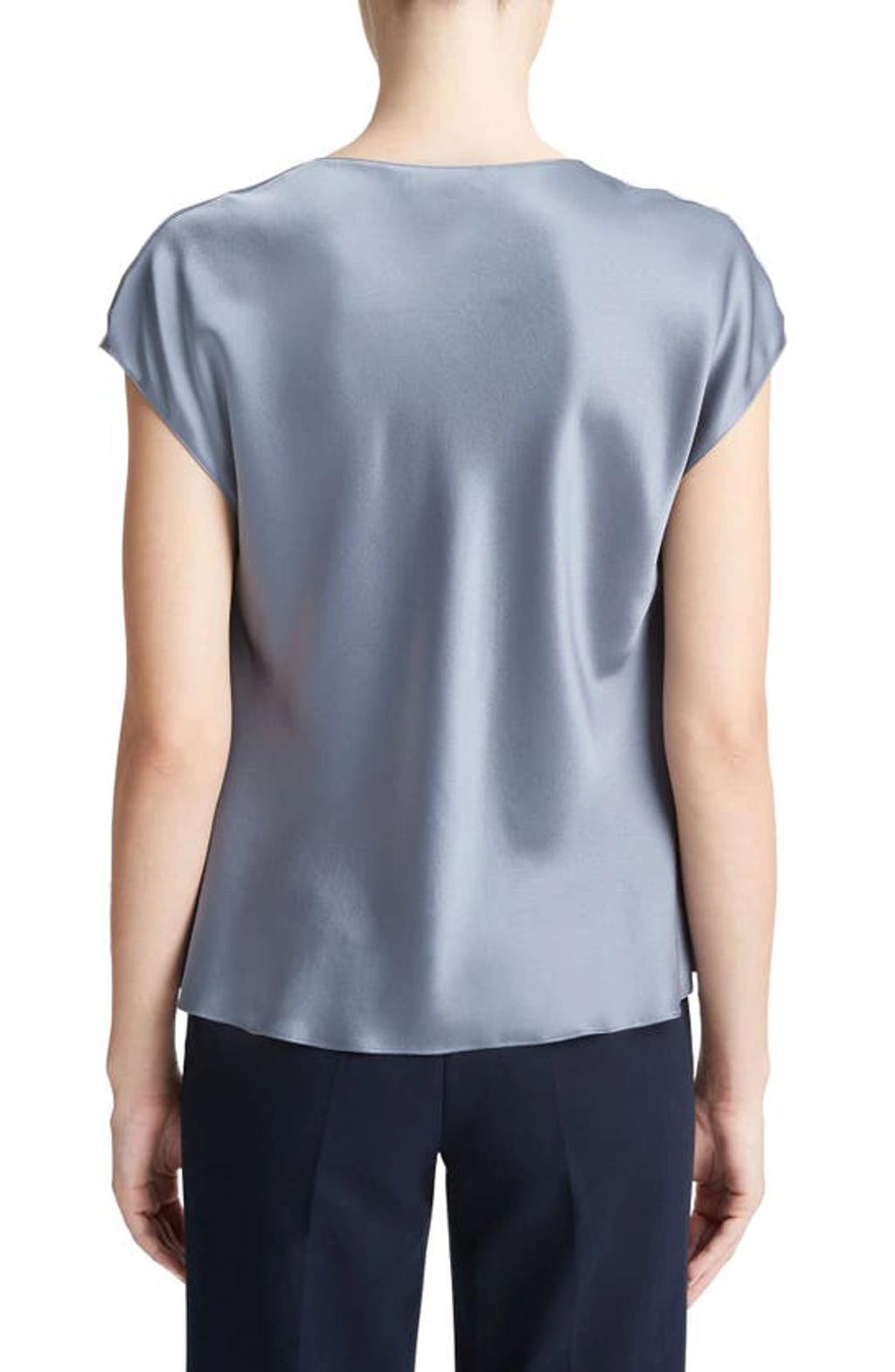 Cowl Neck Silk Blouse In Iris Smoke Product Image