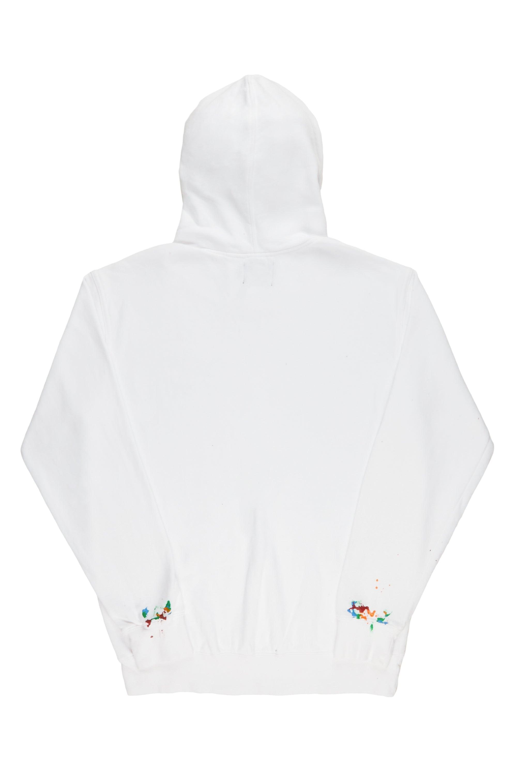 Rockstar Art Dist. White Graphic Hoodie Male Product Image