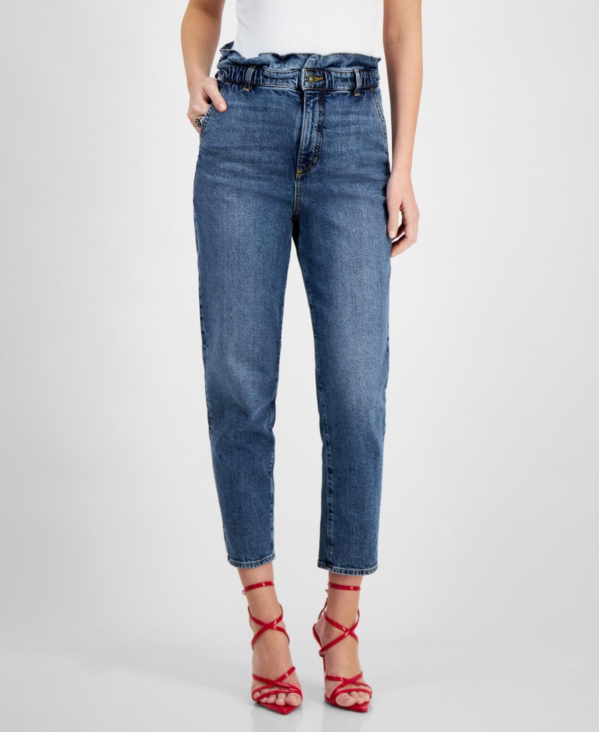 Guess Womens Nellie Paperbag-Waist Ankle Jeans Product Image