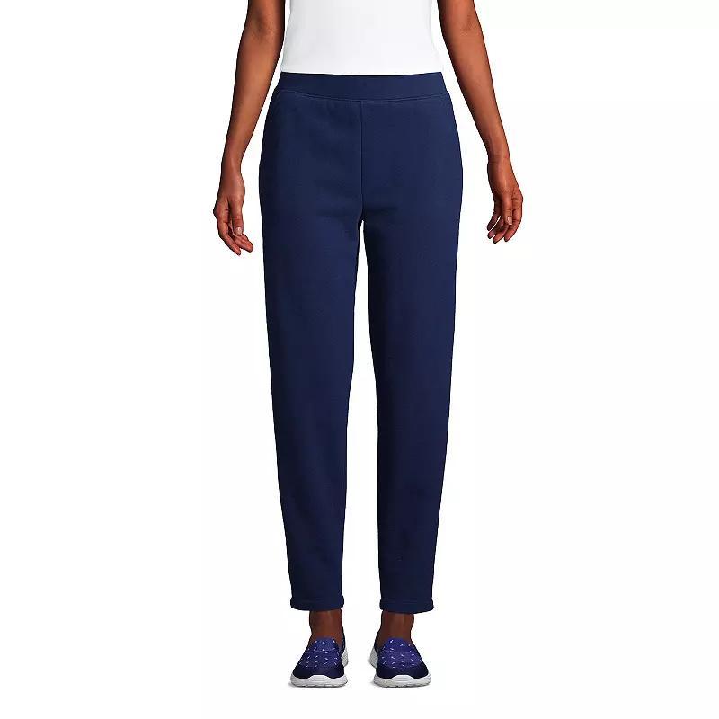 Petite Lands End Serious Sweats Ankle Sweatpants, Womens Deep Blue Product Image