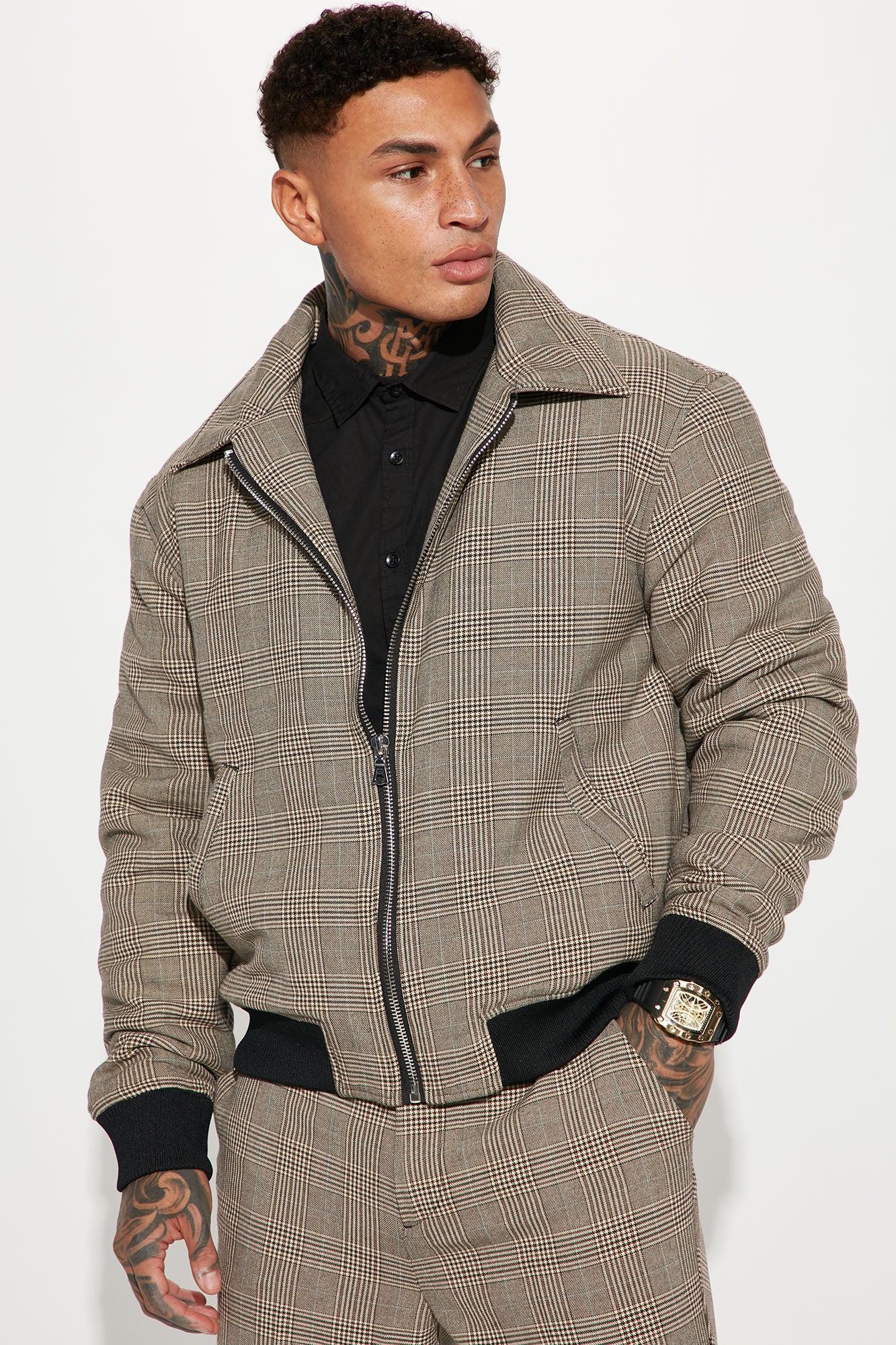 Anderson Plaid Bomber Jacket - Camel/combo Product Image