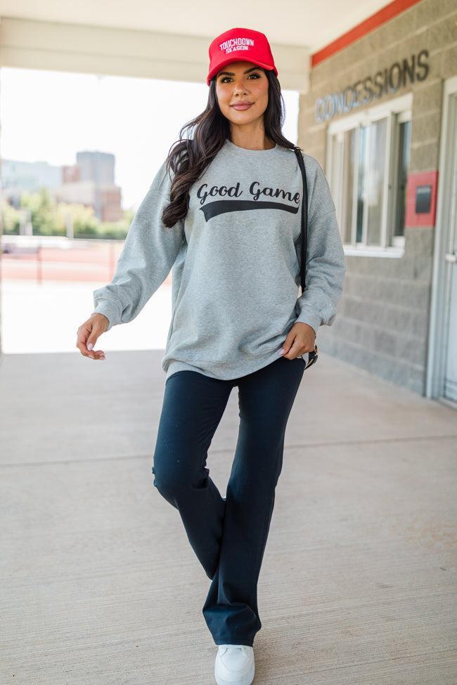 Good Game Light Grey Oversized Graphic Sweatshirt Product Image