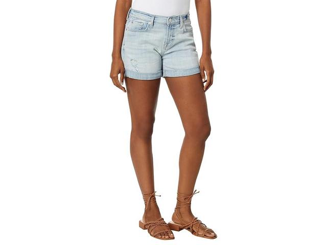 7 For All Mankind Mid Roll Shorts in Broken Twill Vanity (Broken Twill Vanity) Women's Shorts Product Image