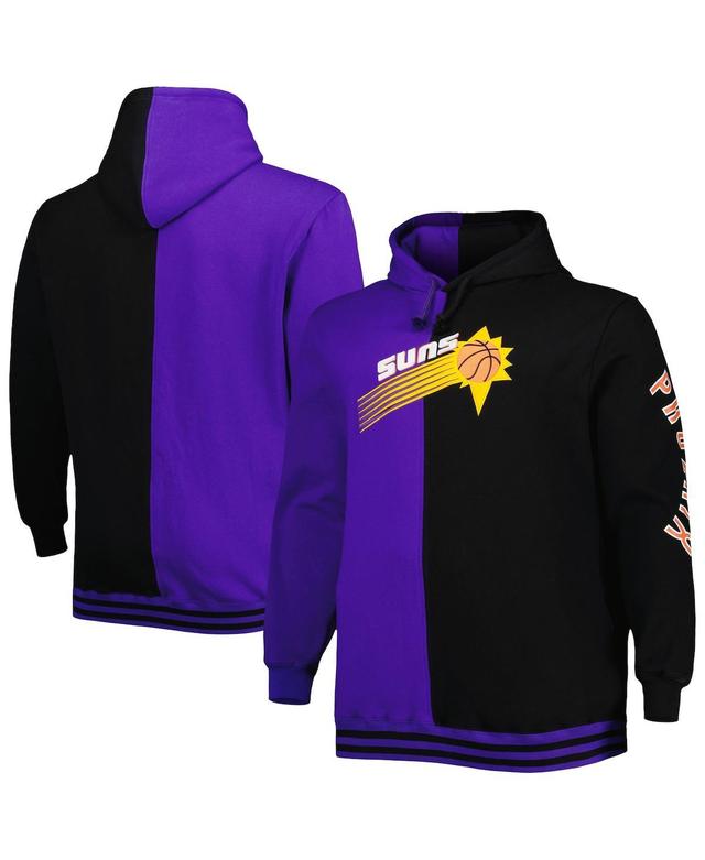 Mens Mitchell & Ness Purple/Black Phoenix Suns Big & Tall Hardwood Classics Split Pullover Hoodie Product Image