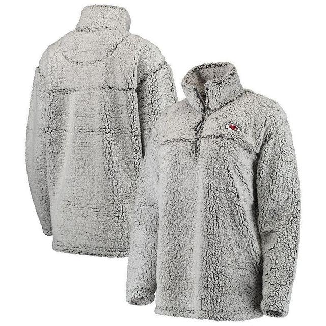 Womens Gray Kansas City Chiefs Sherpa Quarter-Zip Pullover Jacket Product Image