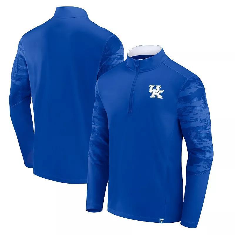 Mens Fanatics Branded Royal Kentucky Wildcats Ringer Quarter-Zip Top Product Image