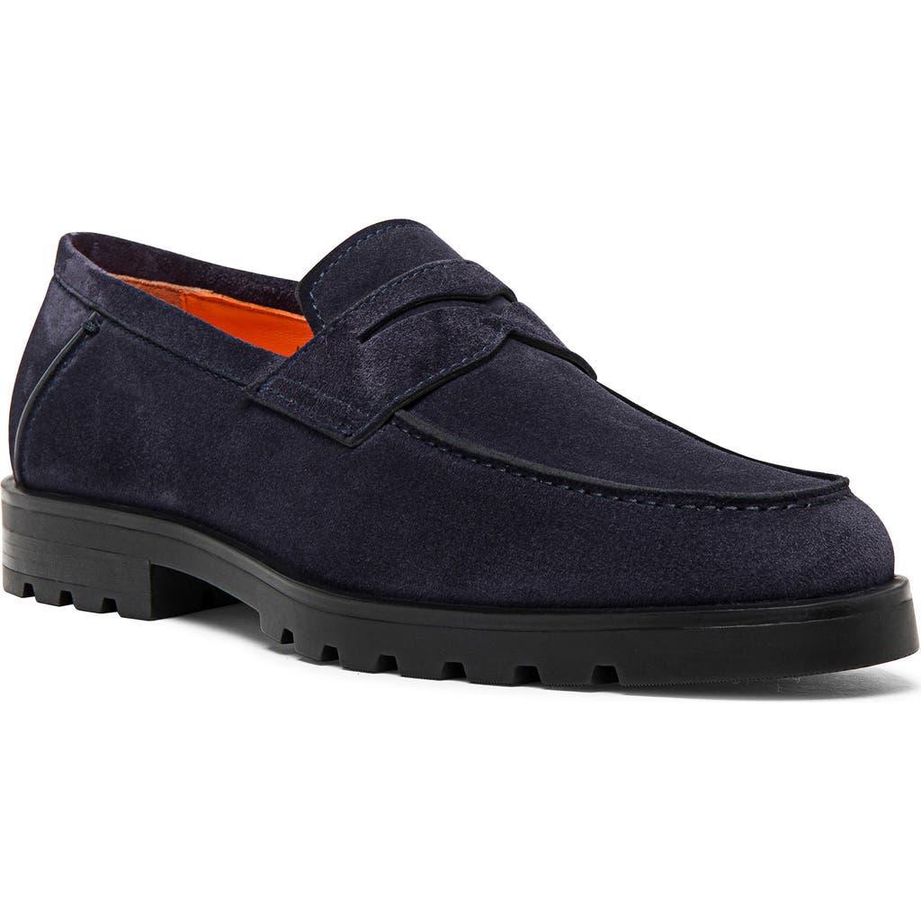 SANTONI Rock Penny Loafer In Blue Product Image