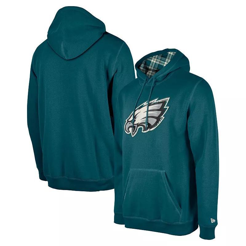 Mens New Era Midnight Philadelphia Eagles 3rd Down Plaid Pullover Hoodie Product Image