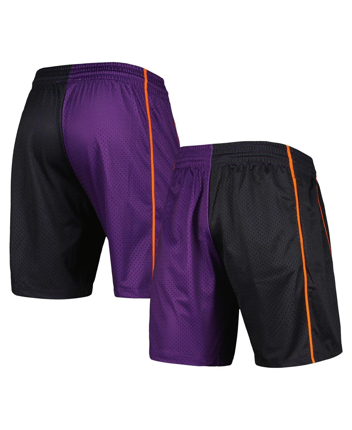 Mens Mitchell & Ness Black/Purple Phoenix Suns Hardwood Classics 2001 Split Swingman Shorts Product Image